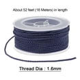 thumbnail image 2 of Nylon Hilo Cordel Rebordear Cordón 1,6mm Extrafuerte Trenzado Nylon Artesanía Cuerda para Pulseras Joyería Fabricación Bricolaje Artesanía 16M/52 Pies, Oscuro Azul, 2 of 7
