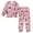 Christmas Cat Pattern, variant on Fluffy Pajamas Set Fuzzy Winter Warm Pj Sets Pullover Tops and Long Pants Pink Christmas Pattern X-Small