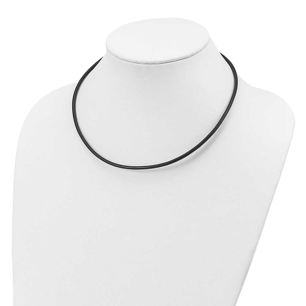 Sterling Silver 20inch 3mm Black Leather Cord Necklace QK87