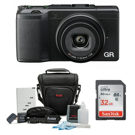 Ricoh GR II Digital Camera (Black) w/ 32GB SD Card and Case (Ricoh Gr Best Price)
