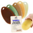thumbnail image 1 of Esponja de silicona para fregar platos, paquete de 5 unidades, tipo asiopphire, apta para uso alimentario, 1 of 9