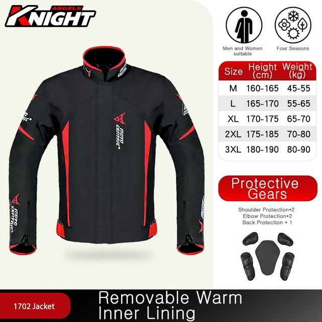 Waterproof Unisex Motorcycle Jacket with Body Armor All Seasons Sizes M to 3XL