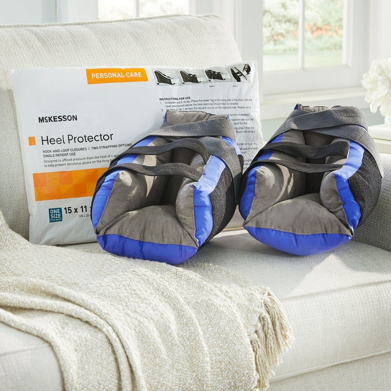 McKesson Heel Protector Foot Brace Protection Boot, Black/Blue
