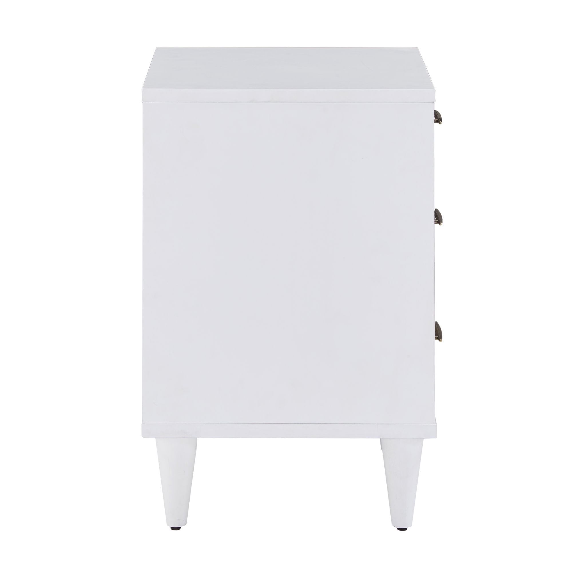 Weston Home Dorcas Mid-Century 3-Drawer Nightstand, White/Natural Finish