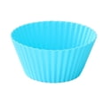thumbnail image 1 of Zhuge Molde redondo de silicona reutilizable para hornear, molde para muffins, paquete de 12, azul cielo, 1 of 5