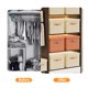 thumbnail image 3 of Cajas de almacenamiento de tela, cestas de almacenamiento para estantes con tapa, contenedores de tela con asas, cajas organizadoras decorativas de lino para armario, 16,9 x 11,8 x 7,8 pulgadas, 3 of 7