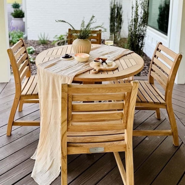 Outdoor Furniture Indoor Teak Dining Table Teak Wood Cross Indoor