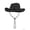 Black, variant on Gustave Straw Cowboy Hat for Women Men Wide Brim Western Cowgirl Hat Summer Beach Sun Hat with Windproof Chin Strap - Beige