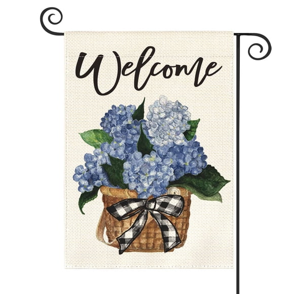 Bandera de jardín AVOIN Colorlife Hydrangea Spring, 30 x 45 cm, poliéster