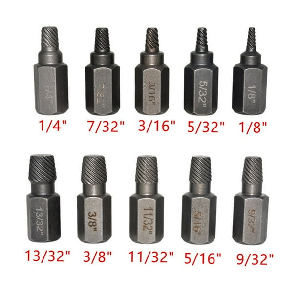 GLFILL 10Pcs Screw Nut Extractor MultiSpline Hexagon Socket Bolt Removal Tool