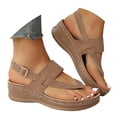 thumbnail image 4 of White Wedges Sandals Women Comfy Lightweight Open Toe Low Wedge Heel Womens House Slippers Size 8 Platform Ankle Strap Summer Dress Shoes, 4 of 9