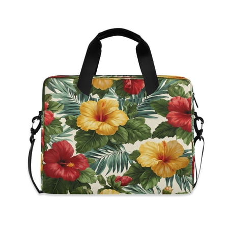 Laptop Bag Laptop Briefcase 15.7 x 3 x 11.8 Inches Laptop Bag Briefcases Laptop Storage Travel Laptop Bag Work Laptop Bag Hawaiian Flower Palm Leaves