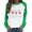 Green, variant on Women's Patchwork Christmas Red Wine Glass Printed Long Sleeves Round Neck Casual Tee Tops