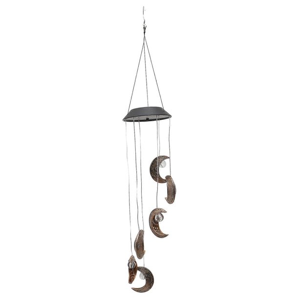 Moon Wind Chimes Solar Wind Chime Lamp for Garden Hanging Decoration