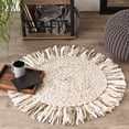 thumbnail image 2 of Stone-Off White Rag Rug 3 Ft Round, 2 of 3