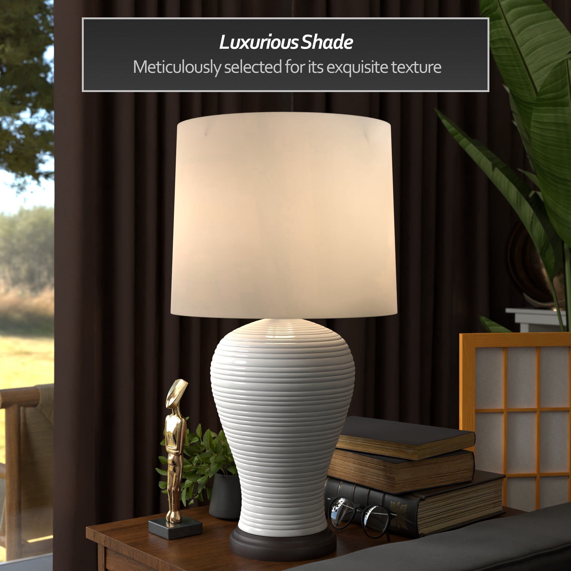 White Ridge Porcelain Lamp