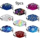 thumbnail image 1 of Paquete de 9 mascarillas navideñas para adultos con estampado de copos de nieve coloridos, 1 of 5
