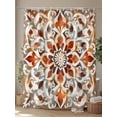 thumbnail image 4 of Abstract Flower Shower Curtain, Retro Red Brown Flower Ethnic Style Waterproof Shower Curtain Set with 12 Hooks Lightweight Washable Fabric Shower Curtains for Bathroom 48x72 Inches, 4 of 6