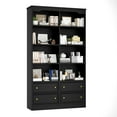 thumbnail image 5 of Homfa Double Row 6 Tier Bookcases, 71 in Tall Bookcase Bookshelf with 4 Drawers and 8 Display Cubicles, for Home Office Living Room, Black, 5 of 7