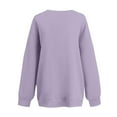 thumbnail image 4 of Oversized Sweatshirt Pullover for Women Trendy Crewneck Casual Baggy Sweater with Poket Long Sleeve Tops Solid Color (L, Purple|1/4 Zip), 4 of 4