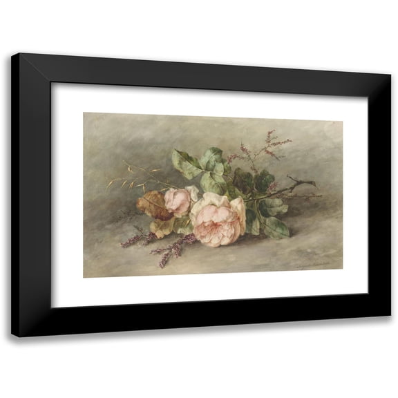 Margaretha Roosenboom 14x11 Black Modern Framed Museum Art Print Titled - Roses (1853 - 1896)