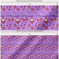 thumbnail image 2 of Soimoi Purple Cotton Voile Fabric Heart,Santa & Baubles Christmas Print Sewing Fabric Yard 56 Inch Wide, 2 of 7