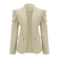 thumbnail image 6 of cllios Women's 2022 Fall Casual Blazers Puff Sleeve Lapel Open Front Work Suit Office Blazer Jackets with Pockets, 6 of 6