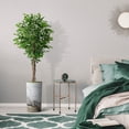 thumbnail image 5 of Artificial Tree in Modern Granite Effect Planter, Fake Ficus Silk Tree for Indoor and Outdoor Home Decoration - 75" Overall Tall (Plant Pot Plus Tree), 5 of 5