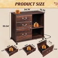 thumbnail image 3 of GALAXHERO 3 Drawer File Cabinet with Charging Station, Wood Lateral Filing Cabinet with Lock, Rolling Printer Stand with Storage for Home Office, Brown Oak, 3 of 7