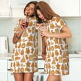 thumbnail image 4 of Easygdp Christmas Elements Camisón de manga corta para mujer, informal, estampado, 4 of 6
