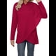 thumbnail image 3 of Sudadera Holgada con Capucha y Larga para Mujer, de Color Liso e Irregular Vino Tinto XL, 3 of 8