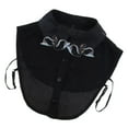thumbnail image 1 of Estancias del cuello de las camisas falsas de Dickey de la gasa desmontable del del cisne de las mujeres Negro, 1 of 8