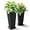 Stripes-black, variant on 24-Inch Tall Planters Set of 2 for Outdoor and Indoor Use,Tapered Flower Pots with Drainage Tray, Front Porch and Patio Decor,Ideal for Large  (Stripes-Black)