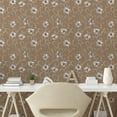thumbnail image 2 of Ambesonne Floral Design Peel & Stick Wallpaper for Home, Modern Spring Flowers, 13"x36", Cocoa Pale Grey, 2 of 5