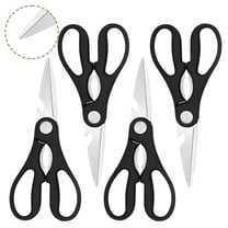 FACEGA 4Pcs Scissors All Purpose,Pp Handle 7.7" Small Scissors,Cold Walnuts Scissors for Office,Black