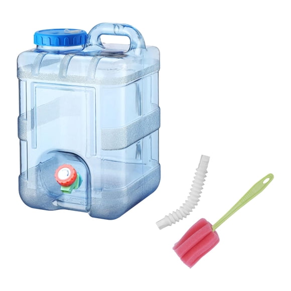 Contenedor de agua con llave y asa de transporte, portador de agua para acampar, hacer cola, fiestas, emergencias y más Con manguera