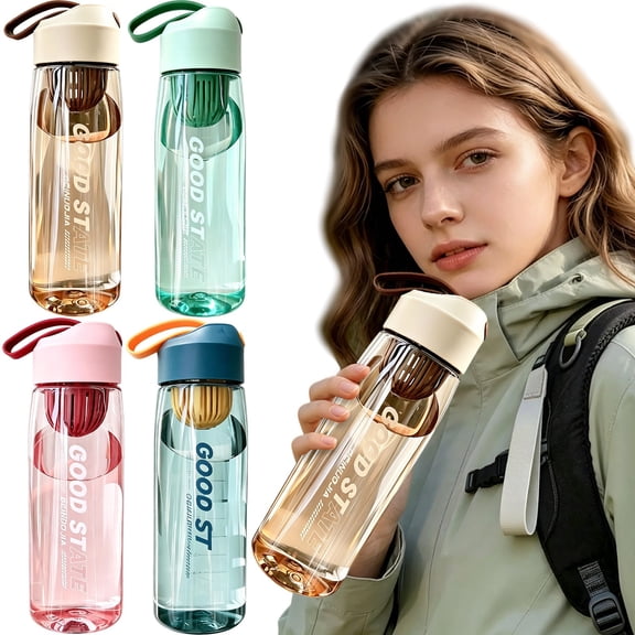 Wyihui Water Bottle, Reusable Plastic Sports Cup with Flip Top, Drop Proof Drinking Bottle for Gym Outdoor