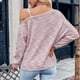 thumbnail image 4 of Blusa de manga larga con hombros descubiertos para mujer, blusa larga con hombros descubiertos para mujer, blusas casuales con hombros descubiertos para mujer, integración sin costuras, 4 of 6
