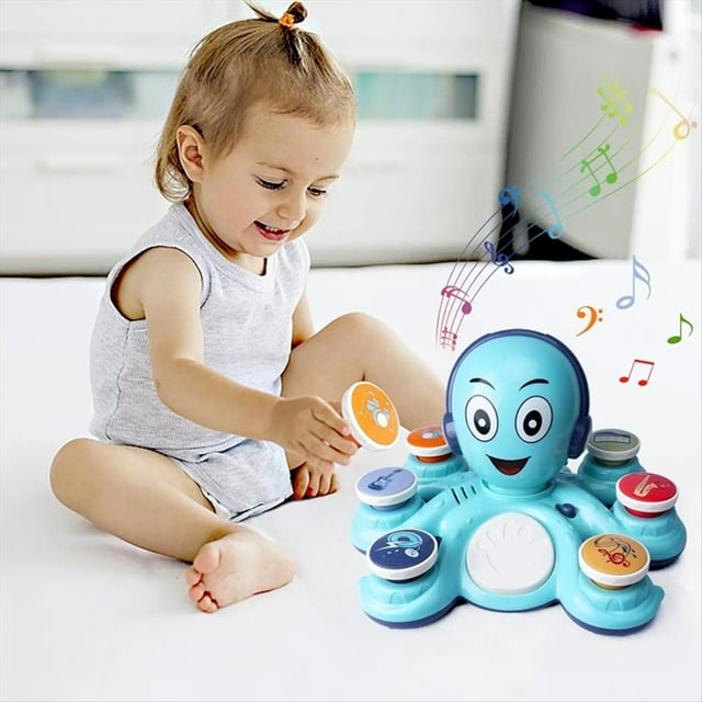 Juguetes Musicales para Bebés Juguetes de Aprendizaje para Niños Pequeños Pulpo Juguetes Musicales Instrumentos Educativos Juguete para Regalo de Cumpleaños, B
