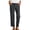 Black, variant on Women Solid Cotton Linen Blend Straight Leg Dress Pants, Slim Fit Cropped Casual Trousers with Pockets for Office Daily Vacation Wear