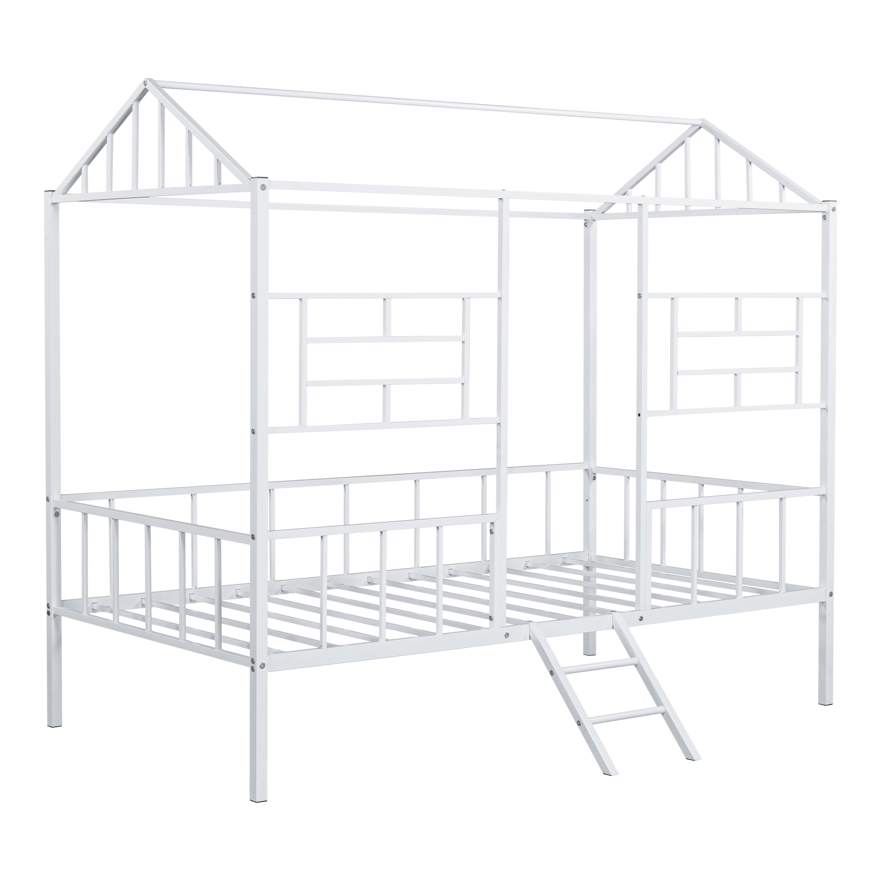 Furniture of America Trusten Kids House Design White Twin Loft Bed