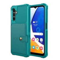 Dteck Case for Samsung Galaxy A14 5G 6.6-inch,Magnetic Leather Card Slots Wallet Case Shockproof Rubber Flip Durable Cover,Green