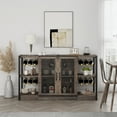 thumbnail image 6 of Industrial Wine Bar Cabinet for Liquor and Glasses,Farmhouse Coffee Wine Cabinet with Storage and Wine Rack,Buffet Cabinet for Dining Room Kitchen Living Room, 6 of 8