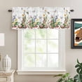 thumbnail image 2 of Spring Easter Rod Pocket Curtain Valance, Country Bunny Chick Floral Butterflies Watercolor Farmhouse Window Valance for Living Room, Bedroom, Kitchen 54"W x 18"L, 2 of 9