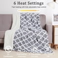 thumbnail image 6 of Electric Heated Throw Blanket | Sherpa Tufted Lap Blanket | 6 Heating Levels & 8 Timer Settings | Grey, 50"x60", 6 of 7