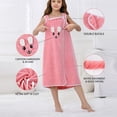 thumbnail image 6 of UJNDER Girls Wearable Hooded Thick Absorbent Coral Cartoon Print Bath Towel Wrap Robe Dress for Kids Girls Robe,Hot Pink,One Size, 6 of 6