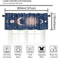 thumbnail image 5 of Magic Sun Moon Valance, Boho Astrology Tarot Blue Universe Starry Sky Print Blackout Short Window Treatment for Home Bedroom Living Room Bathroom Decor, 54x18inch, 5 of 6