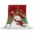 thumbnail image 2 of Christmas Snowman Throw Flannel Blanket 60x80In Xmas Tree Forest Snowflake Winter Red Super Soft Cozy Bed Blanket, Lightweight Plush Fuzzy Bed Throw for Bedroom Sofa Couch Living Room, 2 of 4