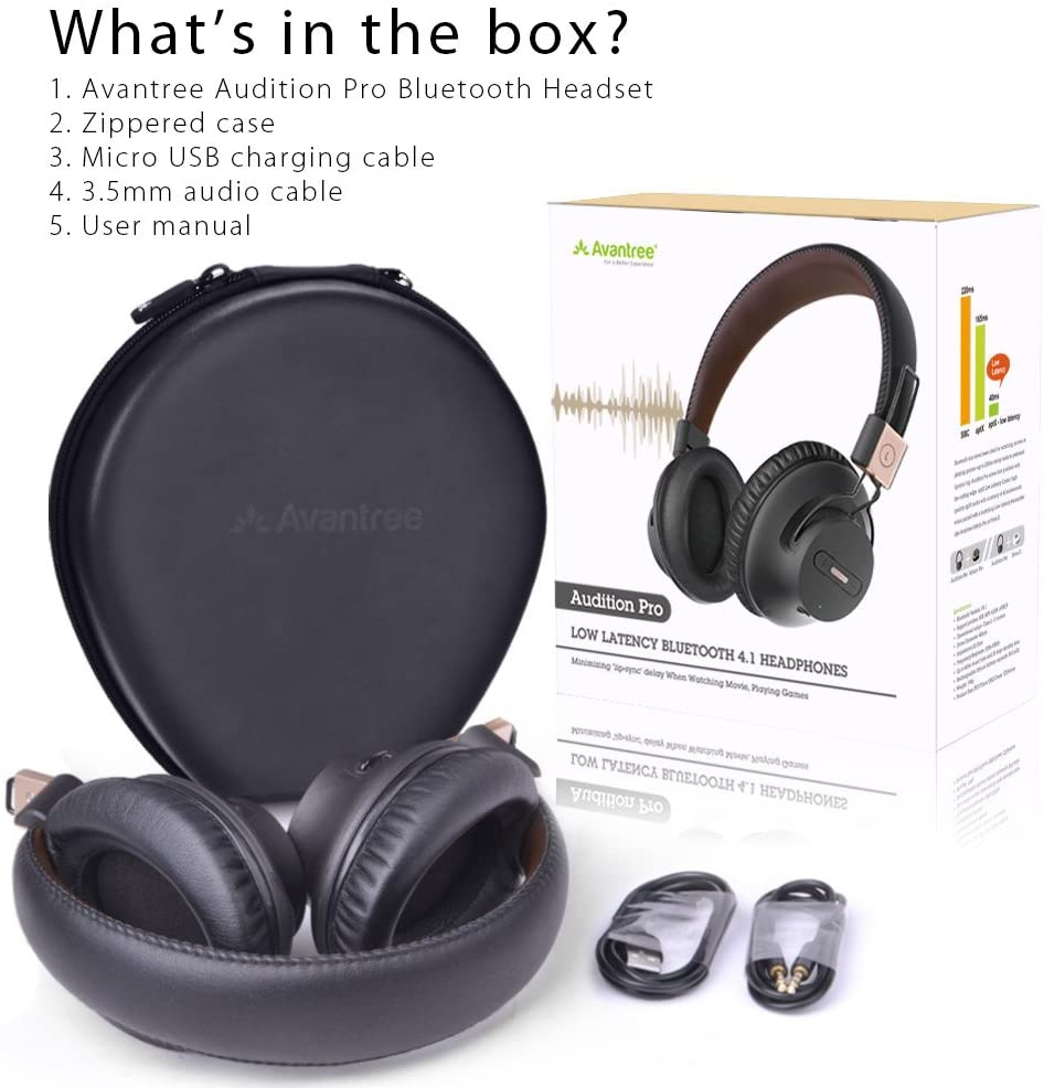 Avantree Audition Pro 40 hr Bluetooth Over Ear Headset with Microphone for  Home Office, Conference Call, APTX Low Latency Wireless Headphones for TV  Watching, Foldable HiFi Stereo for PC Computer | Walmart Canada