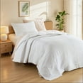 thumbnail image 2 of Regency Heights Lightweight Quilt Sets, 2 Piece Soft Bedding Sets, Twin/Twin XL Coverlet Set with Pillow Shams, White, 2 of 7